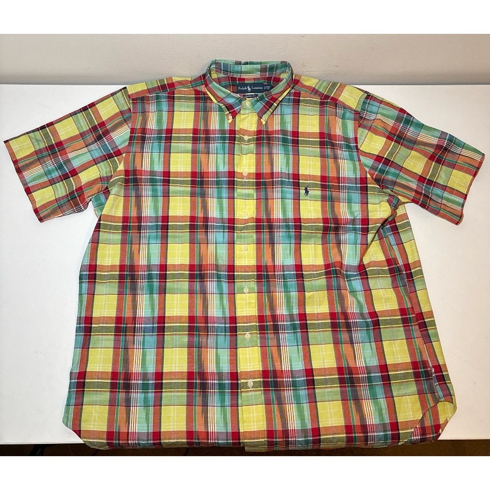 Ralph Lauren Polo Men's Multicolor Plaid Button Down Shirt | 2XLT